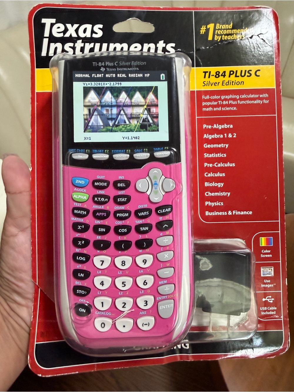 Texas Instruments TI-84 Plus C Silver Edition Graphing Calculator - Pink